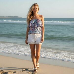 NWT Lilly Pulitzer Wiley Tube Top in "Shell Me About It" Size XS 100% Cotton